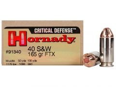 Hornady Critical Defense .40 S&W 165 Grain FTX Case 91340-CASE