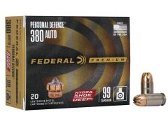 federal premium, 380 auto, 380 acp, hydra shok ammo, hollow point for sale, ammo for sale, Ammunition Depot