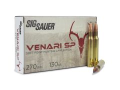 Sig Sauer, Venari SP, 270 Winchester, soft point, hunting ammo, 270 win, sig sauer ammo, ammo for sale, Ammunition Depot