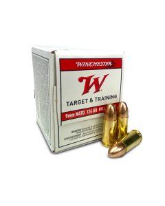 Winchester, Target & Training, 9mm NATO, 9mm, 9mm ammo, 9mm fmj, fmj, 9mm for sale, ammo for sale, Ammunition Depot