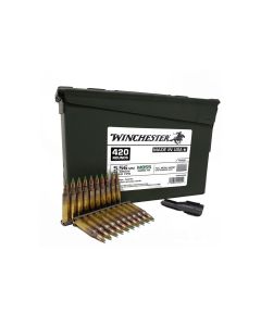 WM855420CS Winchester 5.56 62 Grain M855 Green Tip FMJ - 420 Rounds in Ammo Can on Stripper Clips