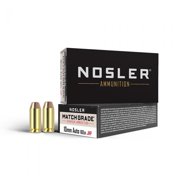 Nosler Match Grade Handgun 10mm 180 Grain JHP (Case)