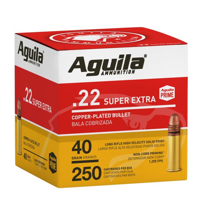 Aguila Super Extra 22 LR 40 Grain Copper-Plated Solid Point (Case)