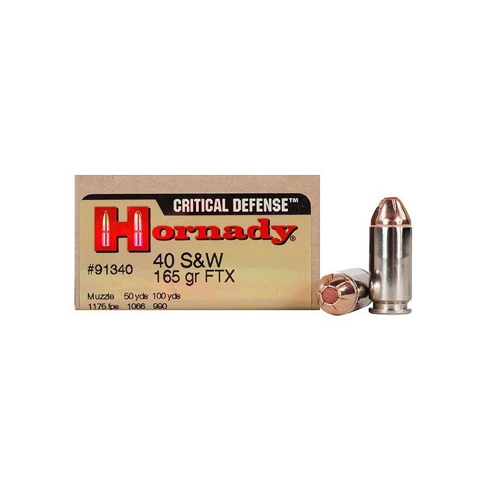 Hornady Critical Defense .40 S&amp;W 165 Grain FTX Case 91340-CASE