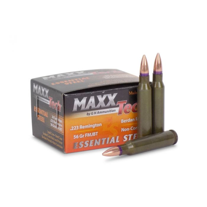 MAXXTech Essential Steel 223 Remington 56 Grain FMJBT (Case)