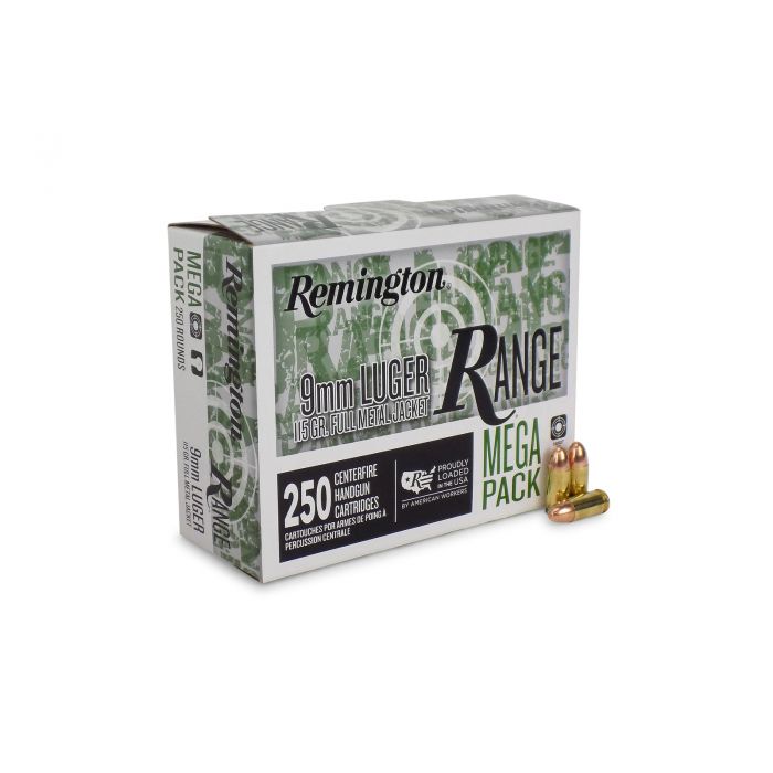 Remington Range 9mm 115 Grain FMJ Mega Pack (Case)