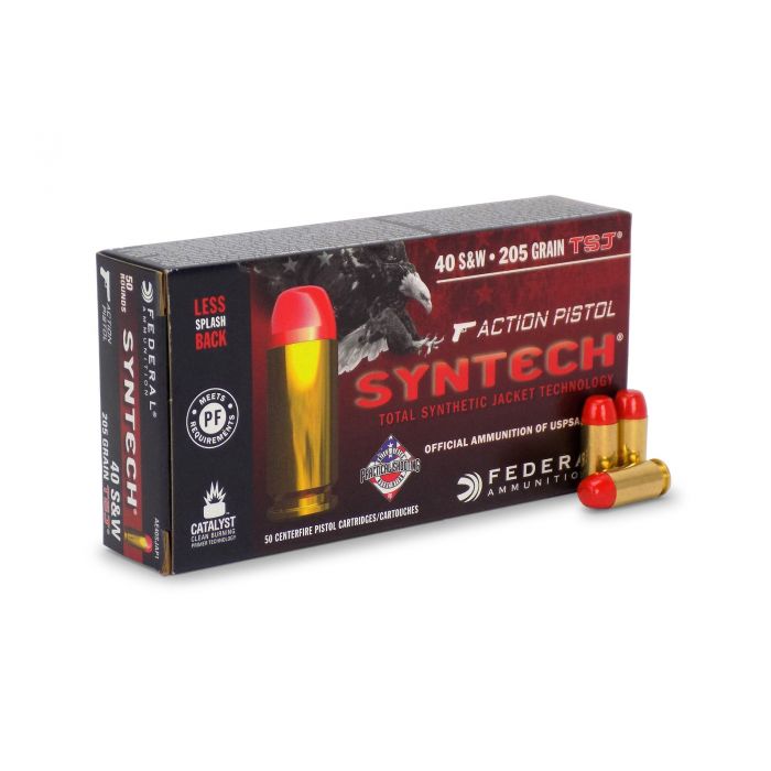 Federal Syntech Action Pistol 40 S&amp;W 205 Gr TSJ (Case)