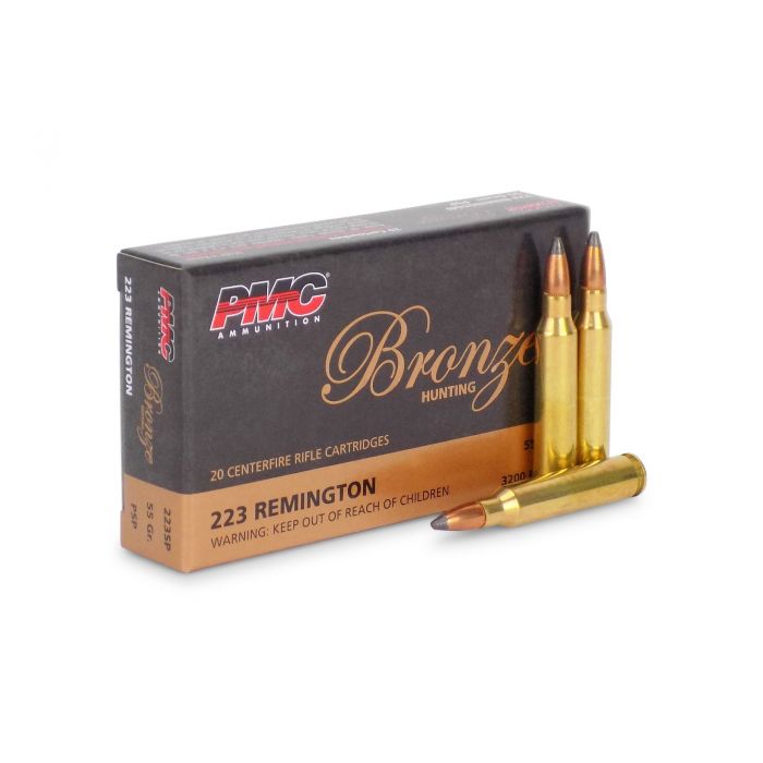 PMC Bronze 223 Remington 55 Grain Pointed Soft Point (Case)