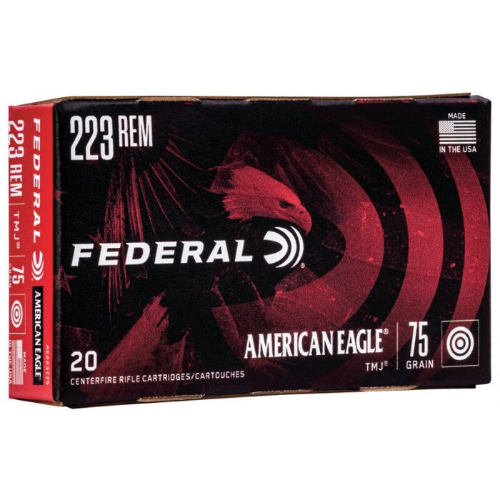 Federal American Eagle 223 Remington 75 Grain TMJ (Case)