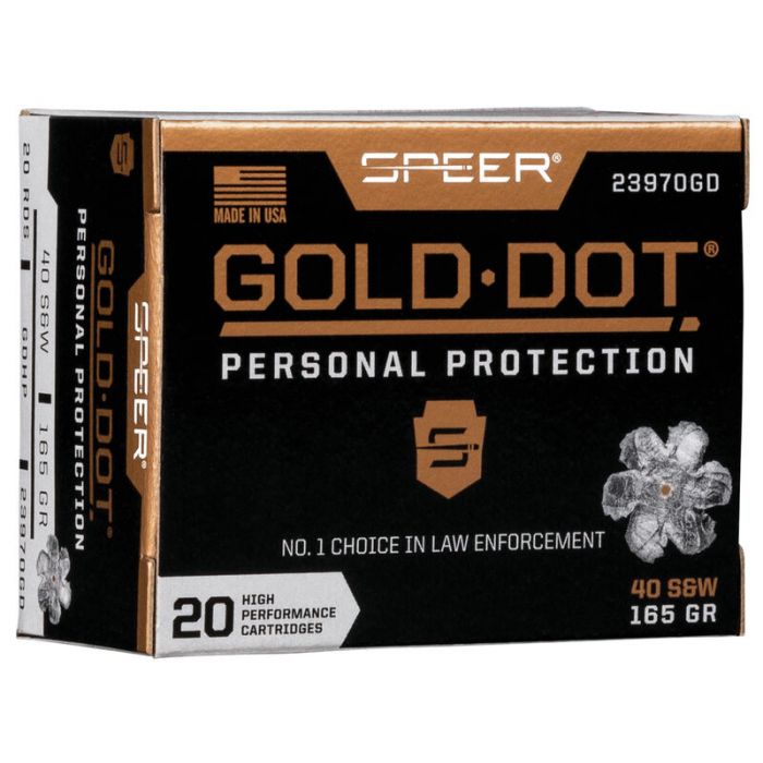Speer Gold Dot Personal Protection 40 S&amp;W 165 Grain GDHP (Case)