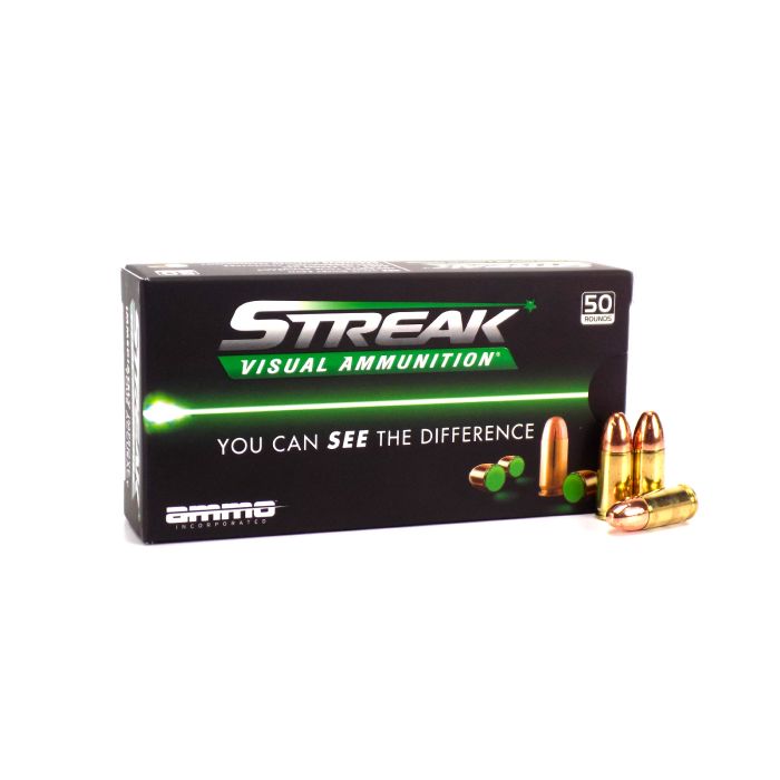 Ammo Inc. STREAK 9mm 124 Grain Non-Incendiary Green Tracer (Case)